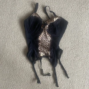 Ann Summers Black Animal Print Basque Size 18-20 - Picture 1 of 5