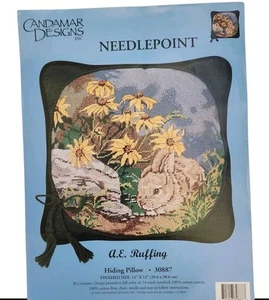 Candamar Designs Hiding Pillow by A.E. Ruffing Bunny Rabbit Needlepoint #30887 - Picture 1 of 2