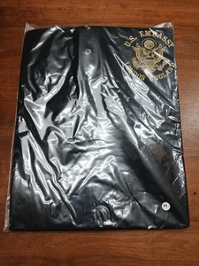 US American Embassy London England Black Polo Shirt Men's Size Medium New - Picture 1 of 3