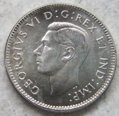 1946 Canada Silver 10c; Early George VI; GEM BU. - Image 1 of 2
