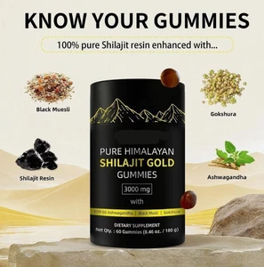 Natural Organic for Men Women Shilajit Gummies Gold Pure Himalayan 3000mg - Picture 1 of 4