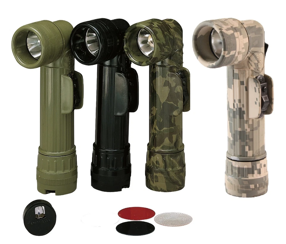 Genuine G.I. Flashlights - Angle Flash Lights - OD, Black, Camo, ACU - U.S. Made - Image 1 of 1