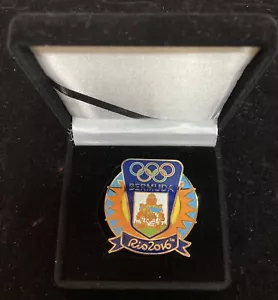 Rio de Janeiro 2016 Bermuda NOC Delegate Jumbo Olympic Pin Badge in Original Box - Picture 1 of 2