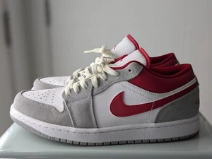 Size 8.5 M - Air Jordan 1 SE Low Light Smoke Grey Gym Red - Picture 1 of 6