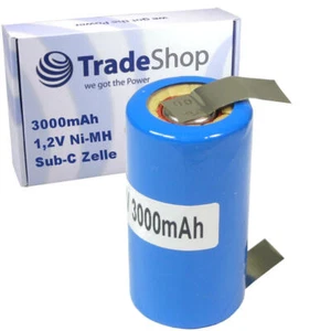 Sub-C Cell 3000mAh with U Solder Tabs Industrial Grade 1.2V Battery Rechargeable - Picture 1 of 1