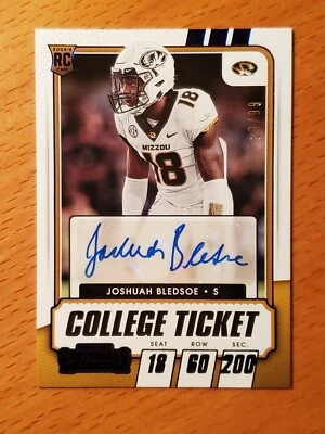 2021 Contenders Draft Ticket Auto Blue #255 Joshuah Bledsoe Missouri #'d 20/99 - Image 1 of 2