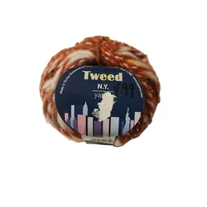 Tweed von New York Yarns bunter Rost mit weißem Knäuel - Bild 1 von 3