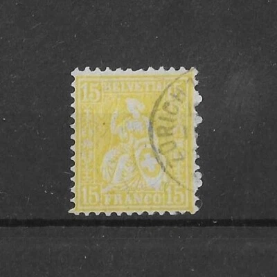 Suiza 1881 15c Sentado Helvetia SG108 Fino Usado Cat £600 Foto 1 de 2