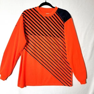 Vizari Mens Soccer Goalie Jersey Long Sleeve Sz Adult L Padded Elbows Orange - Picture 1 of 13