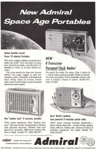 1959 Admiral Radio: Space Age Portables Vintage Print Ad - Bild 1 von 1