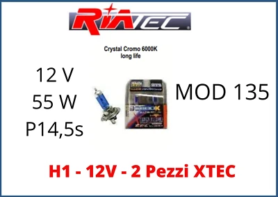 Lampade H1 Crystal Cromo 12V 55W 6000K - Xtec Lampadine Auto - Immagine 1 di 2