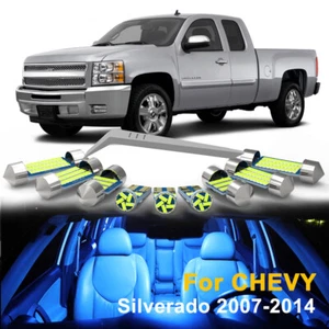 14 x Blue Interior LED Lights Package Kit For 2007-2014 Chevy Silverado 1500 - Picture 1 of 11