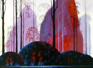 Eyvind Earle MAUVE RED AND PURPLE Edition 1 1987 Hand signed numbered Serigraph - Picture 1 of 4