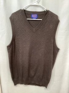 Pendleton Brown Large Cotton Sweater Vest J4 - Picture 1 of 5