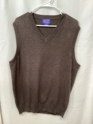 Pendleton Brown Large Cotton Sweater Vest J4 - Image 1 of 4
