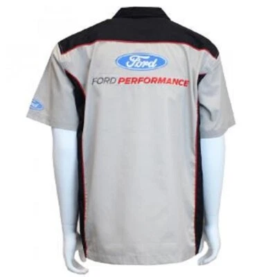 Mechanic Style Button Up Shirt - Gray & Black W/ Ford Performance Emblem / Logo - Image 1 of 2