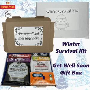 Caja de regalo de supervivencia de invierno Get Well Soon Feel Better cesta de cuidado personal - Imagen 1 de 3