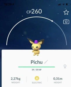 Pichu Pokemon Gen2 Go New Year Hat Pokémon Christmas Event No shiny Costume - Picture 1 of 1