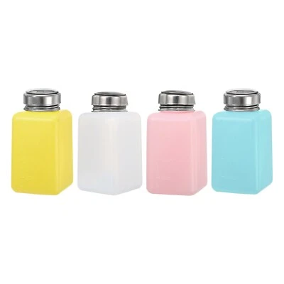 4pcs 6.8 Oz/200ml Alcohol Push Down Pump Dispenser Bottle Press - Image 1 of 4