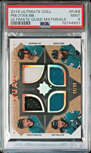 2019 Ultimate Coll. Quad Mateials Thornton/Marleau/Burns/Karlsson #/99 PSA 9