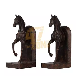 Trotting Horse Bookends Brown Indoor Outdoor Home Decor Tabletop Decoration - Picture 1 of 24