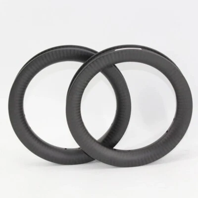 1pair 12 Inch Full Carbon Fibre Bicycle Rims Width 30mm Depth 25mm Clincher - Image 1 of 4