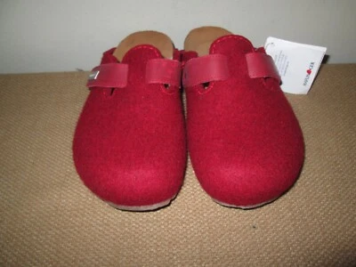 Damen-Slipper Haflinger 792003 Kurt Bio Gio Schnalle rot Wolle Clogs ~ 37/6 US - Bild 1 von 4