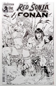 Red Sonja Conan #1F 1:20 B & W minorista incentivo VAR (2015) Dark Horse/Dynamite - Imagen 1 de 2
