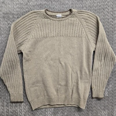 Columbia Knit Sweater Size Medium Cotton Hiking Outdoors Heavyweight Tan Brown - Image 1 of 4