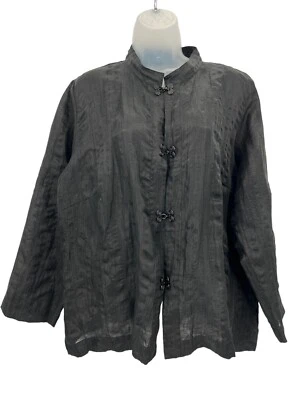 Chaqueta Top Citron Santa Monica Negra Talla 0X Boxy Art to Wear Lagenlook Foto 1 de 4