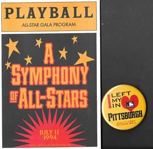 Boleto, programa y botón de gala All Star Game 1994 Pittsburgh Pirates - Imagen 1 de 2