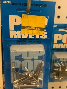 Vintage Bostik Pop Rivets 1/8" Diameter 1/8" Grip Countersunk (Qty 25) Rare NOS - Picture 1 of 3