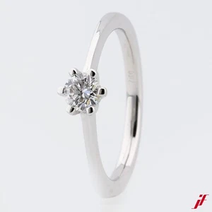 Solitaire Ring 750/18K White Gold Brilliant 0.25ct - Picture 1 of 4
