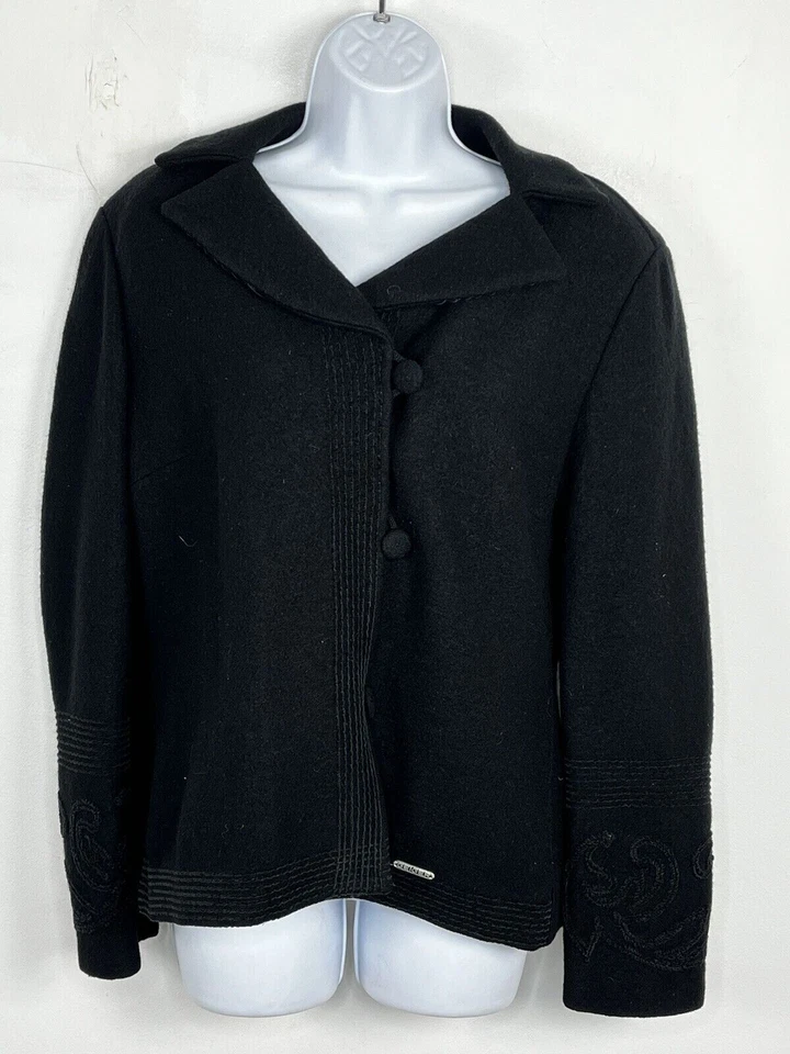 Blazer Geiger Collections Mujer Talla EU 40 Talla 10 Negro Lana Bordado DE COLECCIÓN Foto 1 de 4