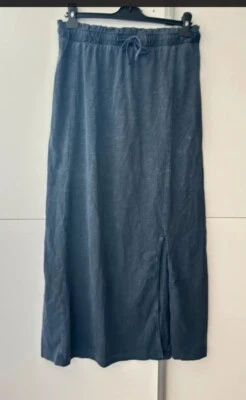 Esprit Mujer Gris Falda Midi Línea A con Abertura Frontal y Cintura Elástica Pequeña Foto 1 de 4