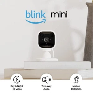 NEU Blink Mini Kompakt Innenbereich Plug-in Smart Überwachungskamera HD Bewegungserkennung - Bild 1 von 5