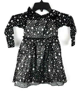 Appaman девочки черный длинным рукавом звезда печати платье размер 4T - Изображение 1 из 3