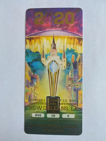 LSU Tigers National Championship 2020 CFP Game Ticket Stub 2019 Champs Burrow 🐅 Cover