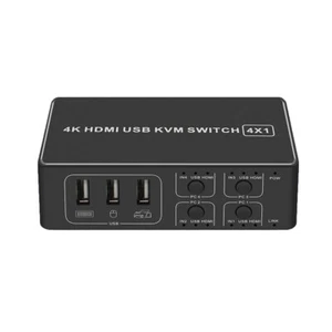 4 Puertos 4K USB HDMI KVM Conmutador 4 x 1 USB HDMI Interruptor Caja Divisor Control - Imagen 1 de 7