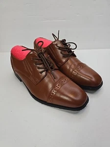 Van Heusen Shoes Mens 4.5 M Brown Joey F7 Lace Up Dress Shoes - Picture 1 of 14