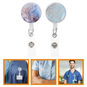 2 Pcs Keychain Clip Staff Nurse Retractable Badge Holders Card - Bild 1 von 12