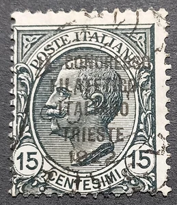 REGNO 15 centesimi 1922 soprastampato IX Congresso Filatelico It. Trieste, usato - Foto 1 di 2