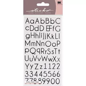 STICKO ALPHABET STICKERS - THIN UPRIGHT BLACK - SMALL - Approx 15mm - 1 SHEET - Bild 1 von 1