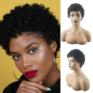 Short Afro Curly Wig For Black Women Kinky Full Wig Synthetic Heat Safe Soft Wig - Picture 1 of 5