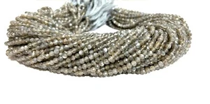 Natural Grey Moonstone Faceted Rondelle Beads Moonstone jewelry Gemstone Beads - Picture 1 of 4