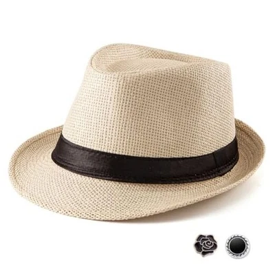  XL Sombreros Fedora de Paja para Hombre Verano Trilby Playa Viaje Panamá 7 1/2 001 Beige Foto 1 de 4