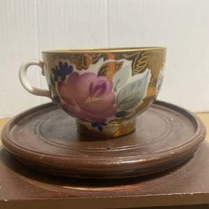 "Taza de té de colección LFZ ЛФЗ oro rosa azul verde 2,5 h X 4,5"" w X 3 5/8"" d URSS" - Imagen 1 de 16