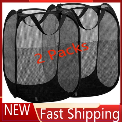 Bolsa de lavandería cesta de malla plegable cesta emergente de malla portátil liviana hogar*=& Foto 1 de 4
