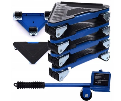 Möbelroller Set 300kg Transportrollen mit Hebel Möbelheber Möbelwagen Gummi - Bild 1 von 4