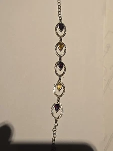 Armband Tropfenform Citrin und Granat Sterlingsilber - Bild 1 von 5